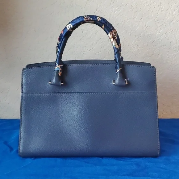 Kate Spade New York Grove Street Caley Satchel navy blue 100% leather - Picture 3 of 16